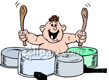 0060 0808 2017 5564 Baby Banging on Pots clipart image