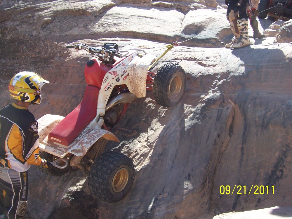 119  winching the 250R up Widow Maker