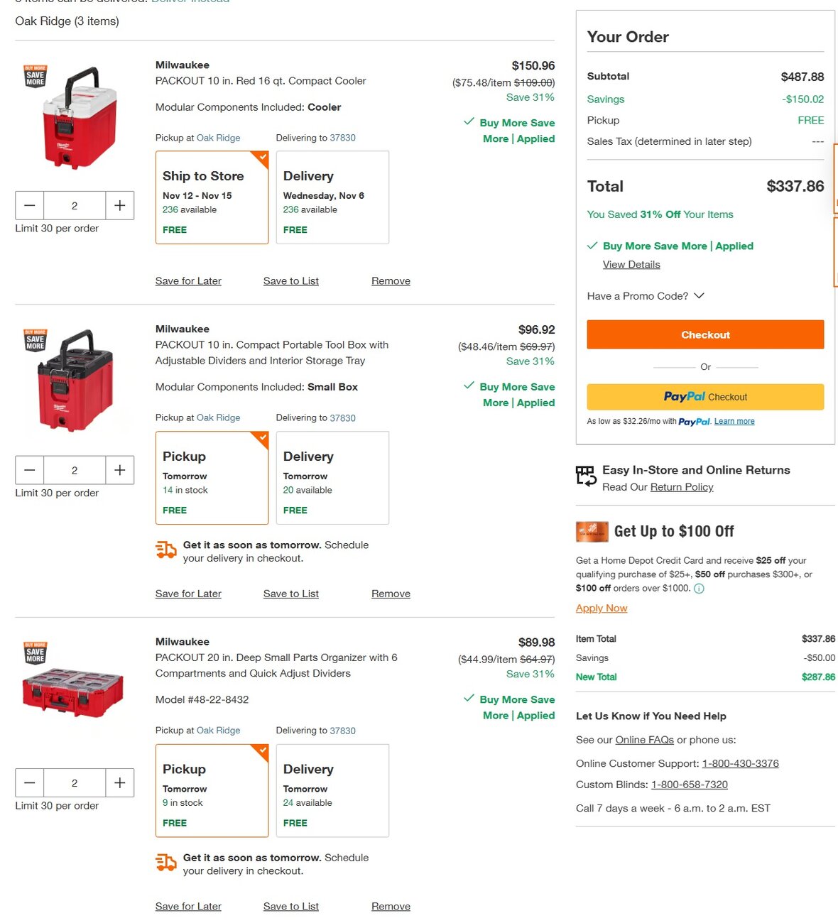 Mil Packout HD Order