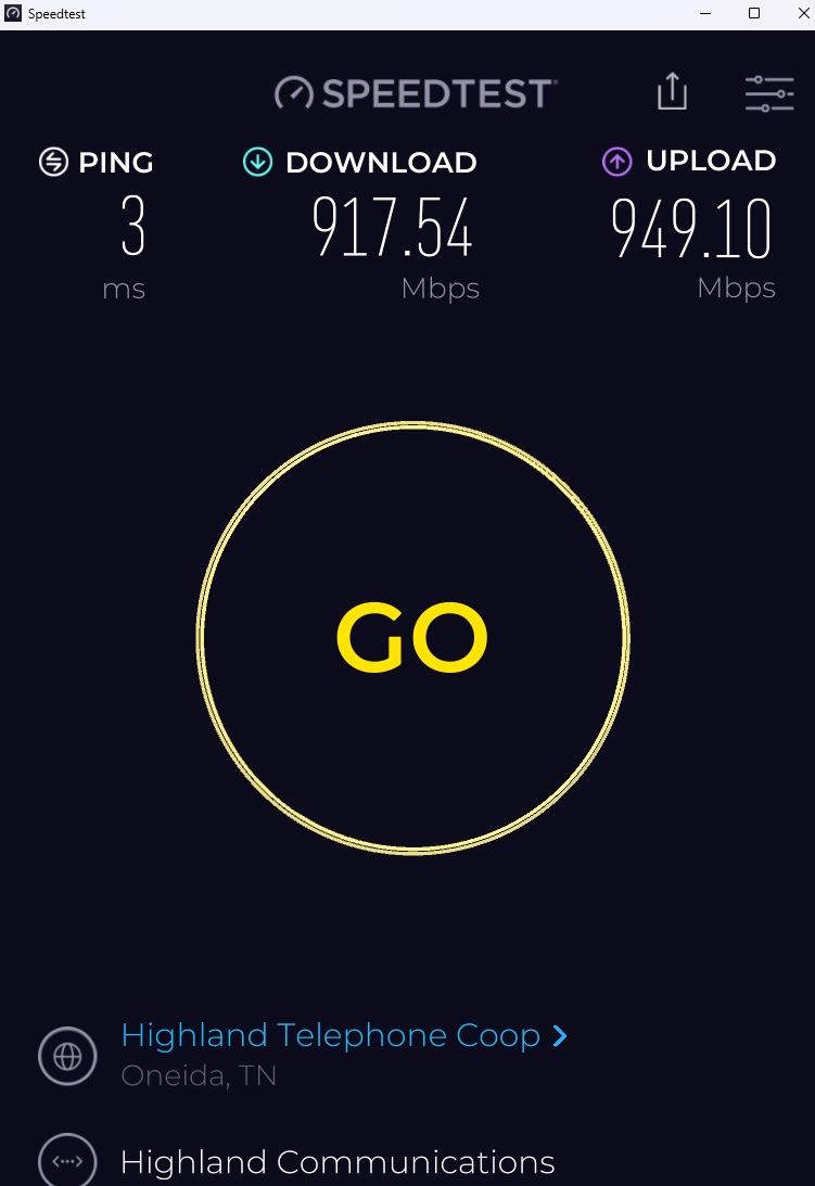 Speedtest 917MB 9 7 23