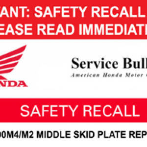 Honda Pioneer 700 Recall