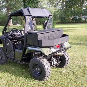 Rear storage box with bed on rack