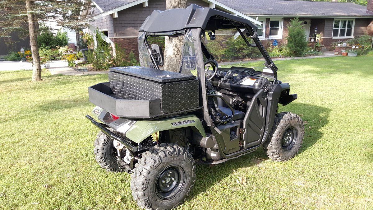 Fabricated rear bed with storage box